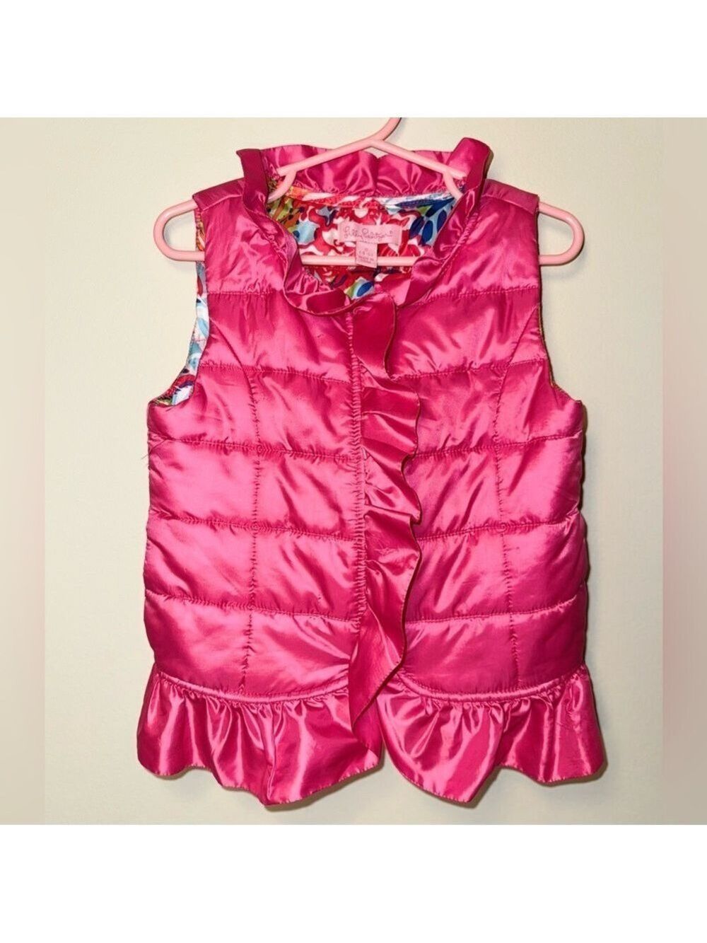 Lilly Pulitzer Kids Pink Ruffled Vest Small 4-5